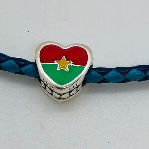 ✨✨Pandora Exclusive Country of Burkina Faso Flag Heart charm